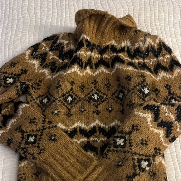 Veronica Beard Brown and Black Patterned Turtleneck Sweater - Picture 3 of 8